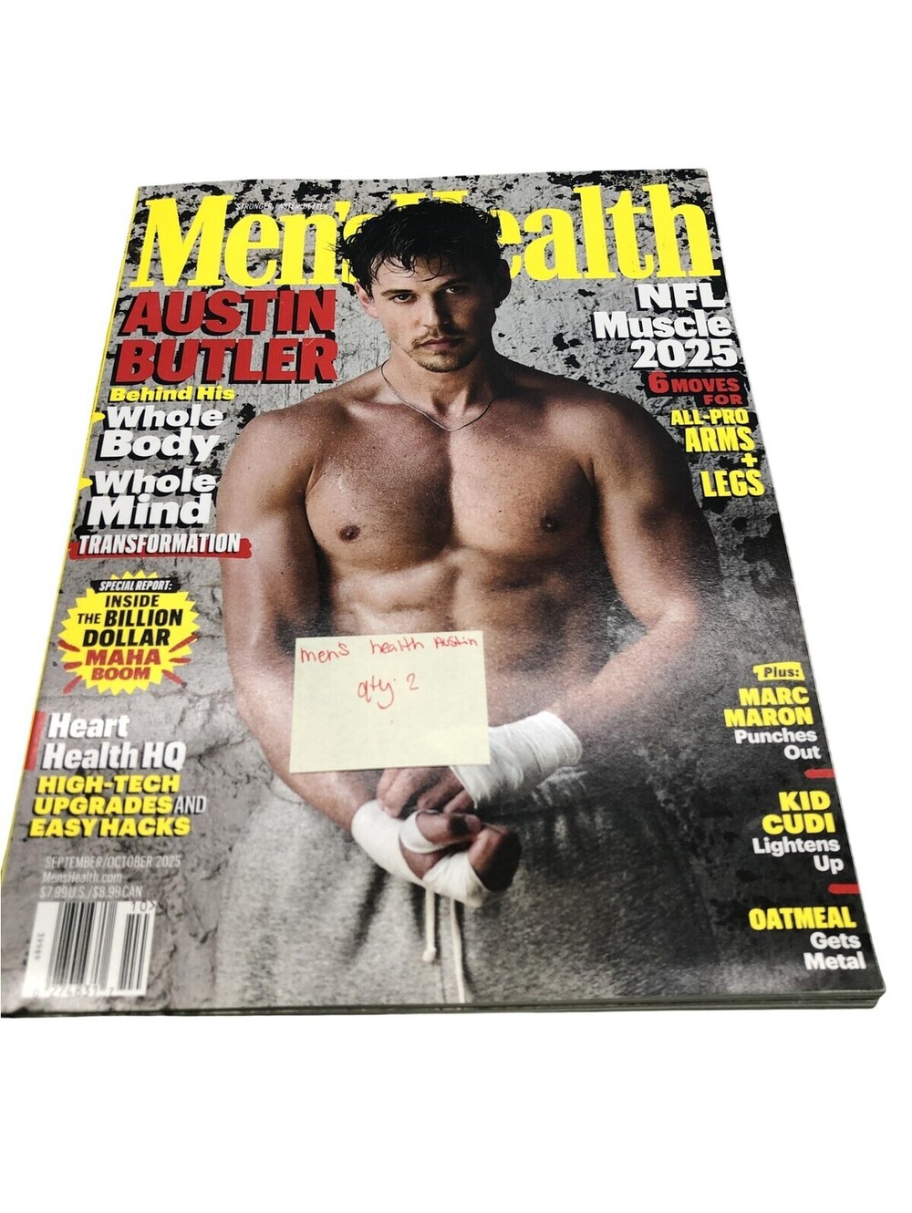 Men's Health Austin Butler Cover NFL Muscle Sept Oct 2025 Magazine Illustrated